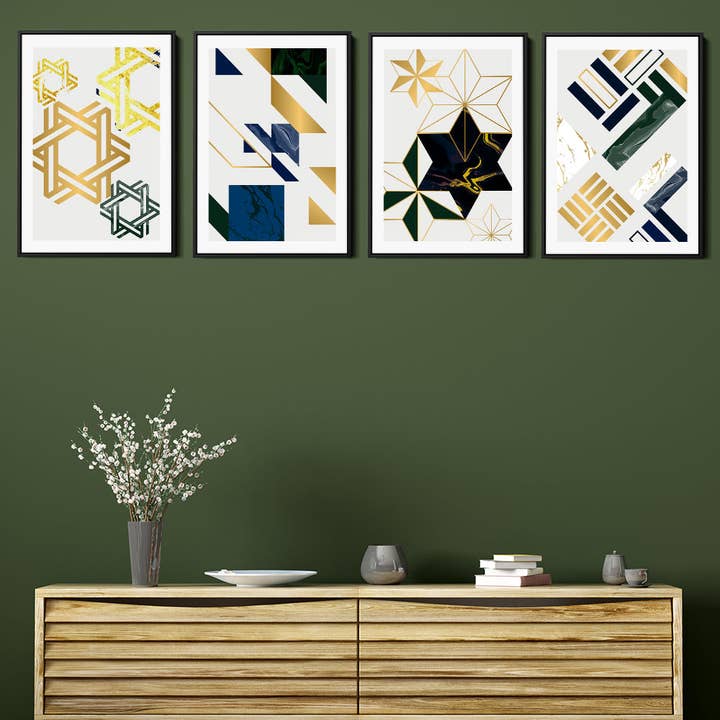 Motifs étoiles dorées pour la vente par Meeko Print