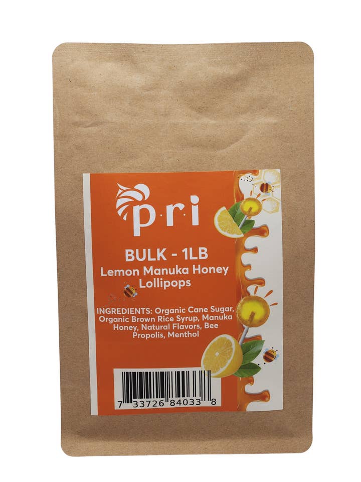 Manuka Honey and Lemon Lollipops, bulk 1 lb for wholesale by Pacific Resources