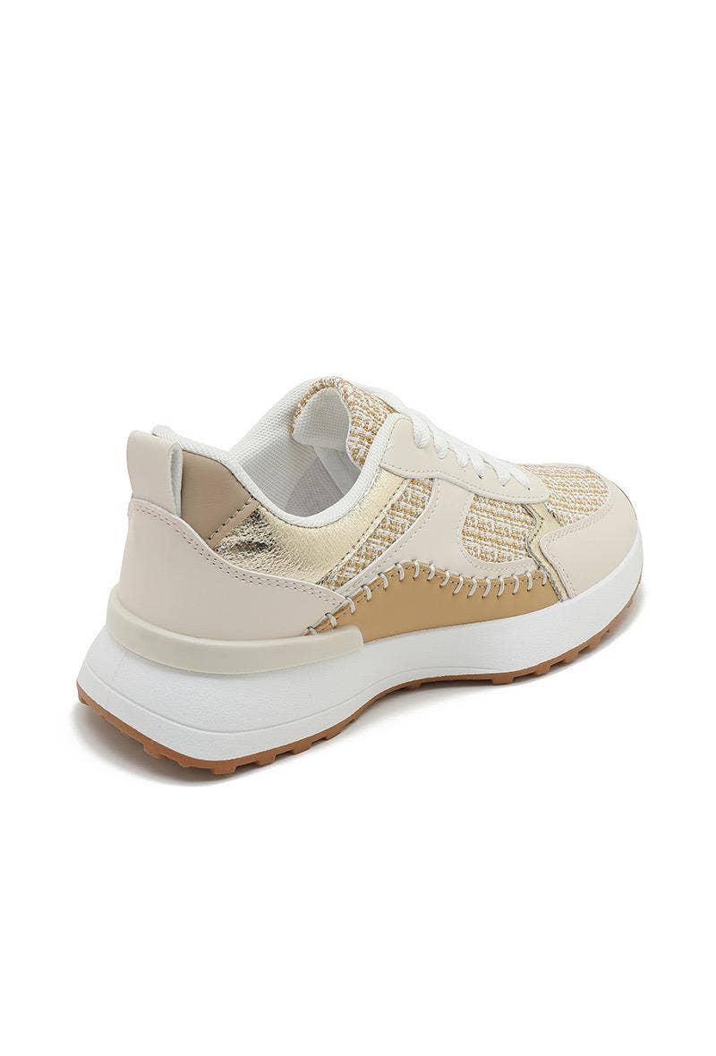 No Doubt Shoes – wholesale Lifestyle trainers – Women′s – ROUND TOE SIDE PATCH DETAILED LACE UP CHUNKY SNEAKERS 11