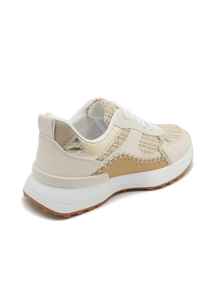 No Doubt Shoes – wholesale Lifestyle trainers – Women′s – ROUND TOE SIDE PATCH DETAILED LACE UP CHUNKY SNEAKERS 11