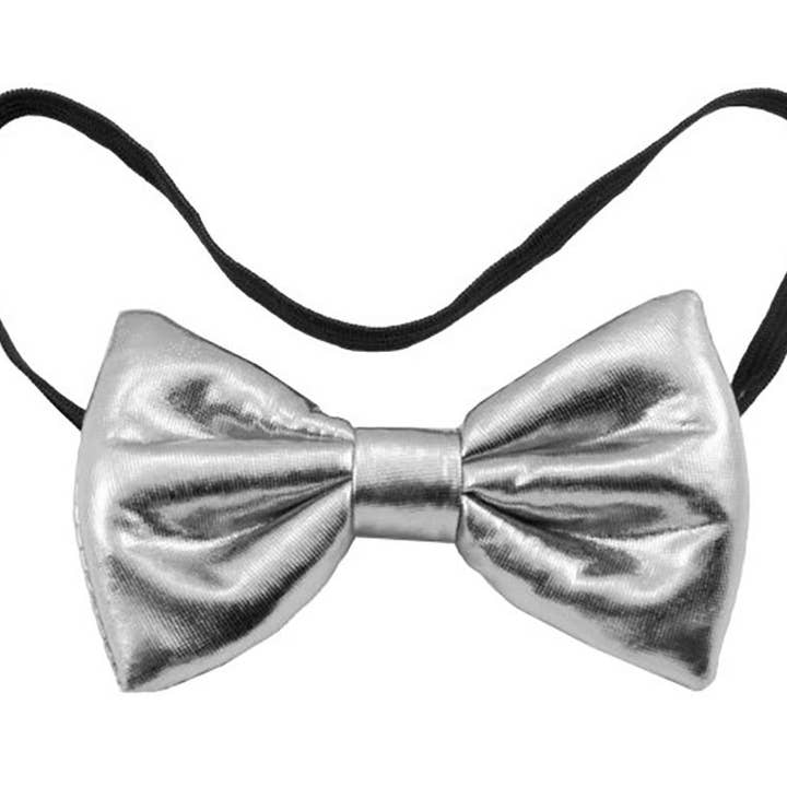 Nœud papillon métallisé argenté pour la vente par Folat