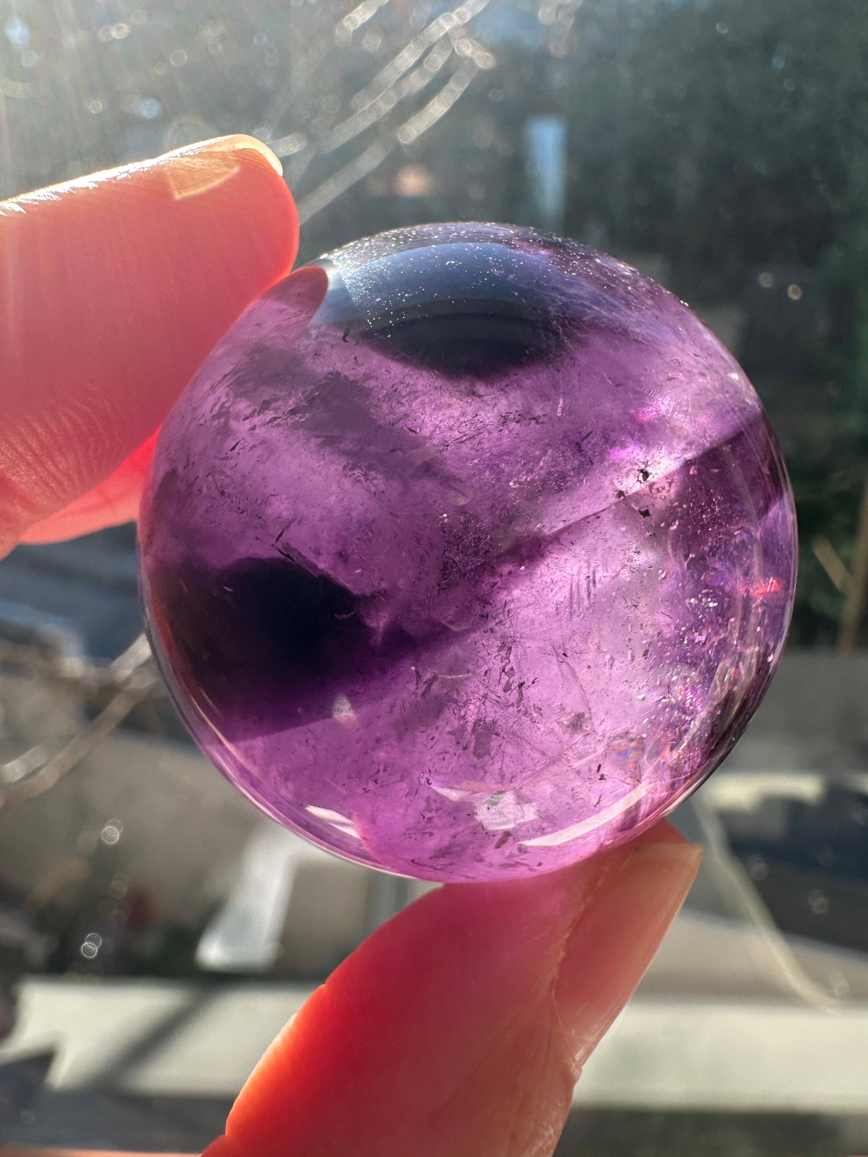 Moon Rituals - Wholesale Spiritual Stone/Crystal - Deep Purple Amethyst Sphere – Natural Healing Crystal for Calm, Clarity & Christmas Crystal Gift5