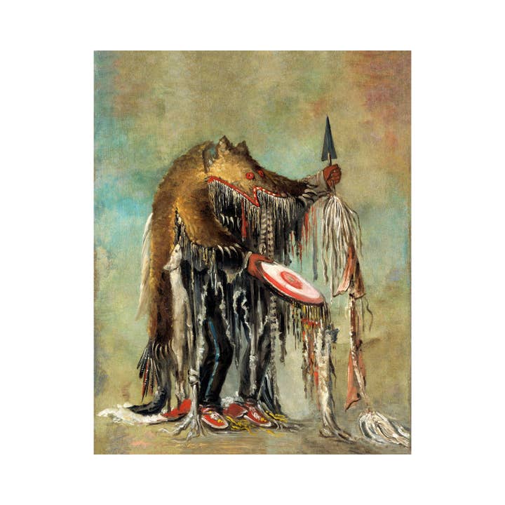 Rock Paper Scissors Wall Art - Wholesale Art Print - Medicine man painting | Shaman art print | George Catlin | Vintage Native American wall art | Mystical art | Indigenous people in art