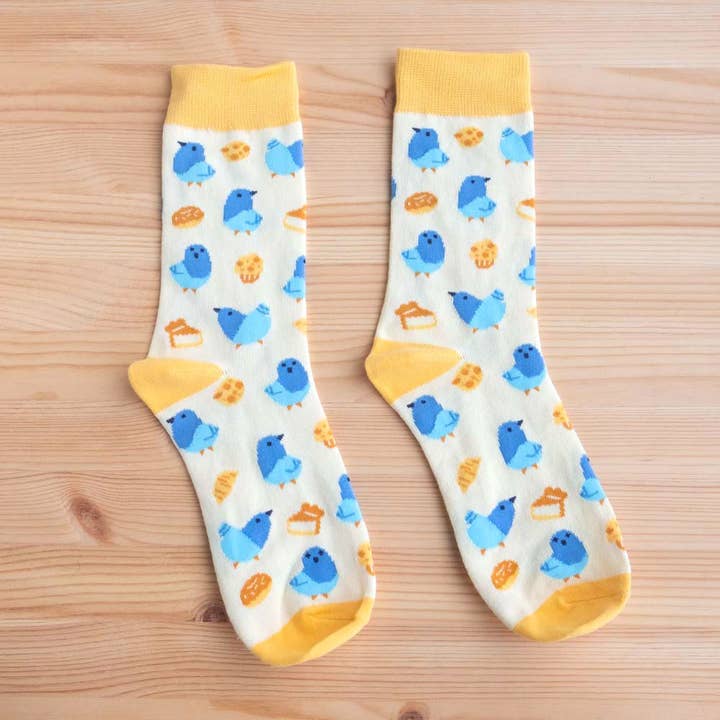 Calzini - Piccioni e pasticcini, vaniglia per la vendita all'ingrosso da parte di Birdie Tam