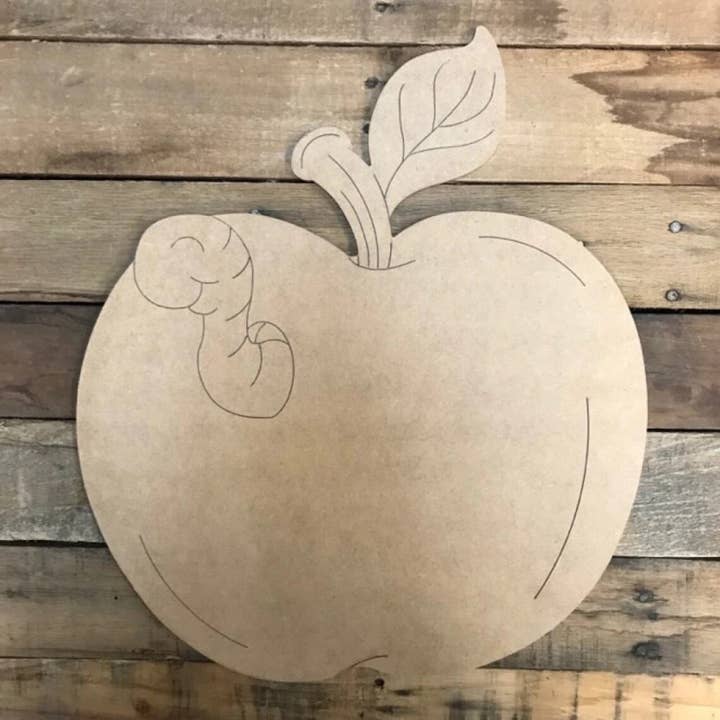 Paint and Sip: DIY Wood Art Apple with Worm - Teacher for wholesale by Honey And Sugar Designs