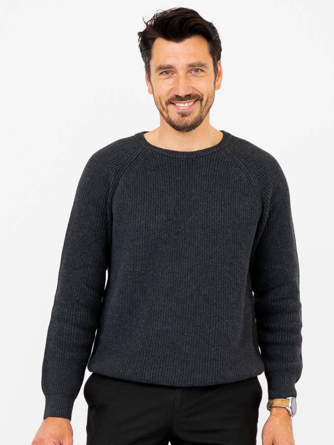 Jackson Sweater, Charcoal, Bomuld for engroshandel hos Blue Sky Clothing Co LLC