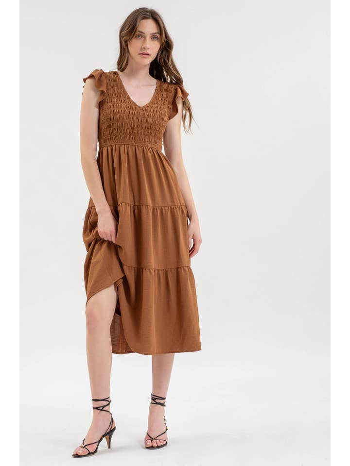 MINE - Wholesale Dress - Women's - FLUTTER SLEEVE MAXI DRESS25