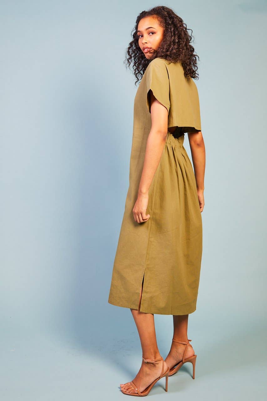 Baloot Clothing - Venta al por mayor Vestido - Mujer - Vestido Penina con Mangas Cap y Detalle en la Espalda3