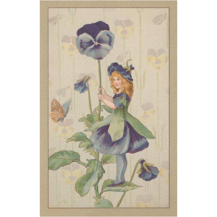 Postcard KF-238 Garden Fairy with Pansy for wholesale by Found Image Press