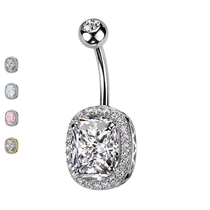 Banana Navel Piercing with Crystal PD-239 for wholesale by Awaken