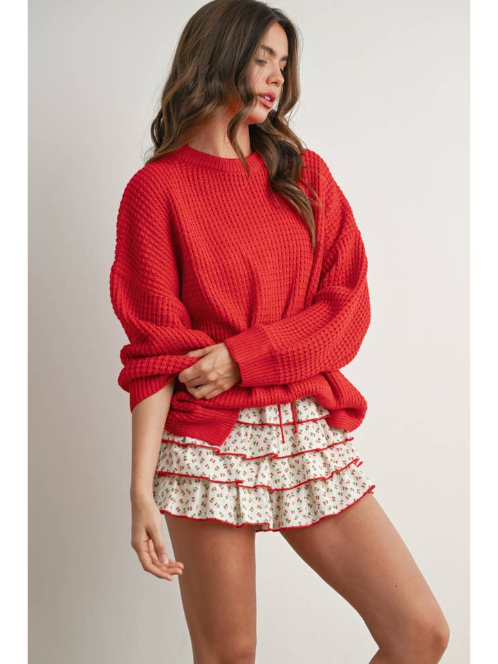 BUTTERMELON - Wholesale Knit Sweater - Women's - Round-Neck Classic Long Sleeve Top - BMW778228