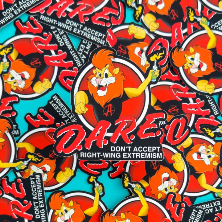 Sassed Studios - Wholesale Sticker - Don't Accept Right-Wing Extremism Matte DARE Sticker