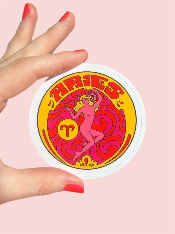 3 Inch Sticker Zodiac Aries for wholesale by Astral Weekend