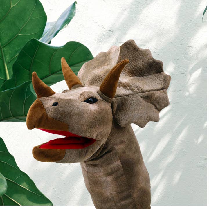 The Puppet Company (US) - Wholesale Puppet - Kids & Baby - Dinosaur Puppet: Large Dino Heads Triceratops Puppet