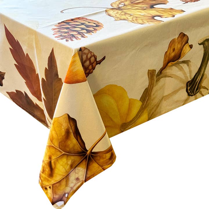 Olivia Home - Wholesale Tablecloth - Autumn pure cotton table cloth, pumpkins, Foliage1