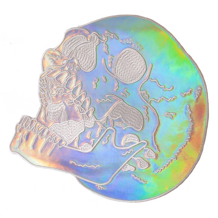 Holographic Skull Back Patch for wholesale by Inner Decay