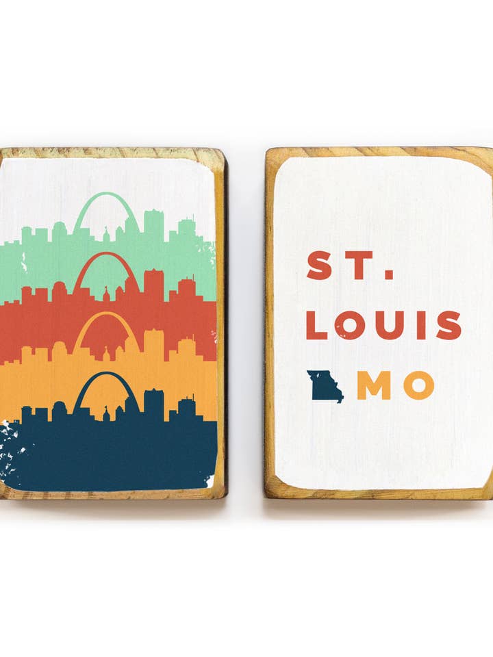 San Luis, Misuri, Retro Skyline - Sujetalibros para venta al por mayor de ARCHd