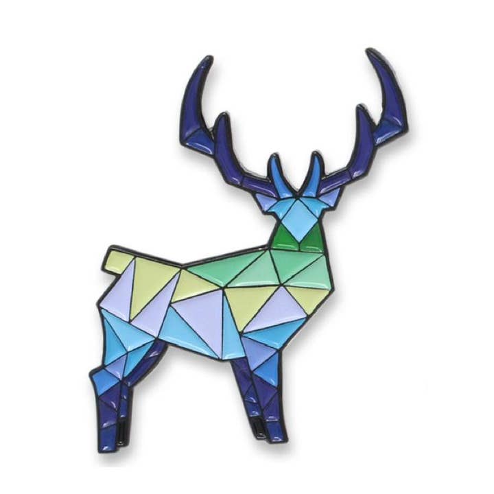 Geometrische Elch Origami-Papier Hirsch Emaille Pins - Grün für den Großhandel von WizardPins