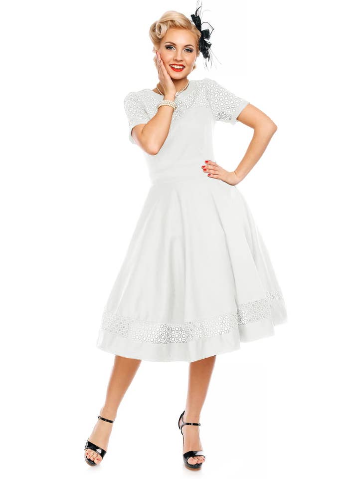 Dolly & Dotty - Wholesale Dress - Women's - Tess Lace Sleeved Dress in White