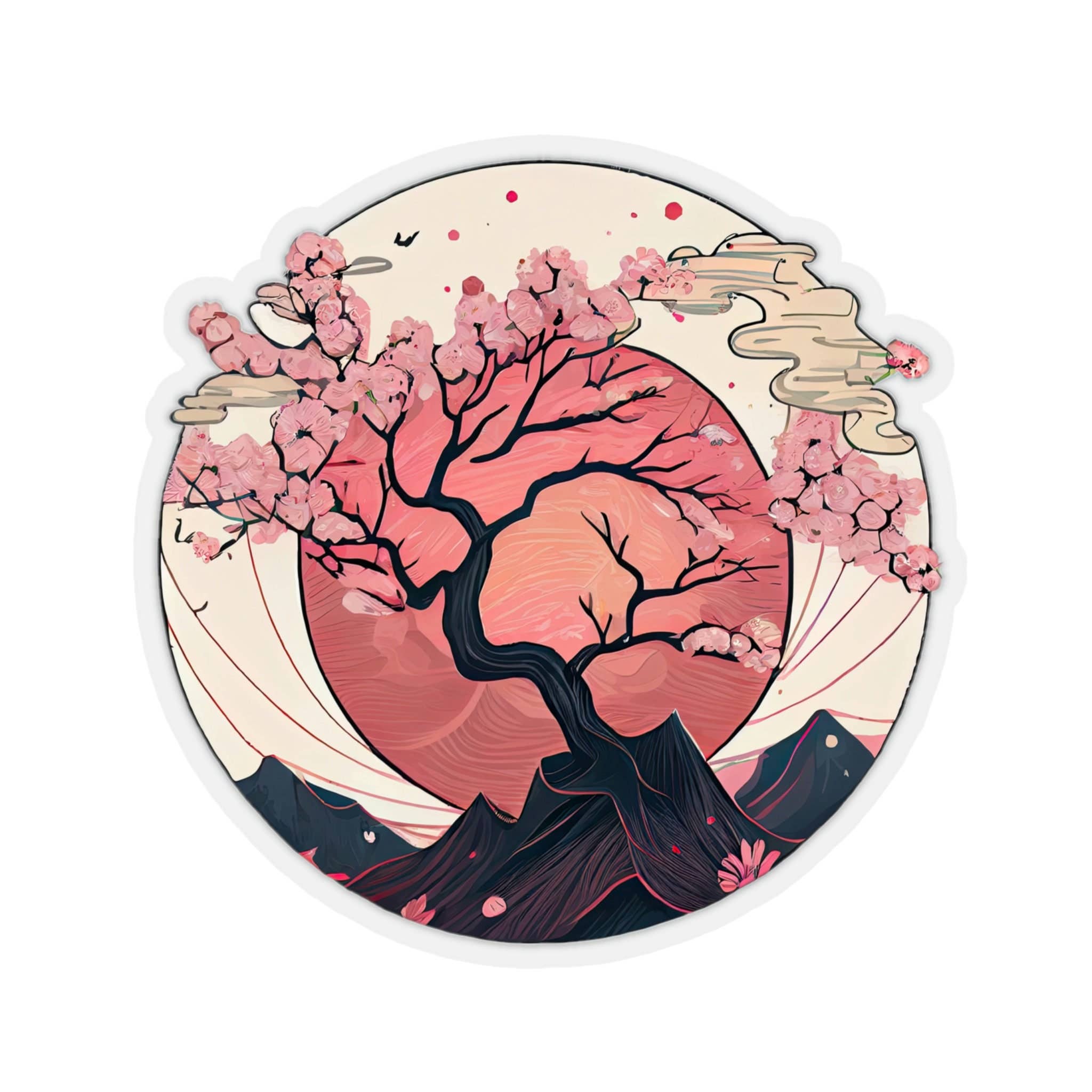 Smartstead Homestead - Wholesale Sticker - Waterproof Vinyl Sticker - Delicate Cherry Blossom Tree1