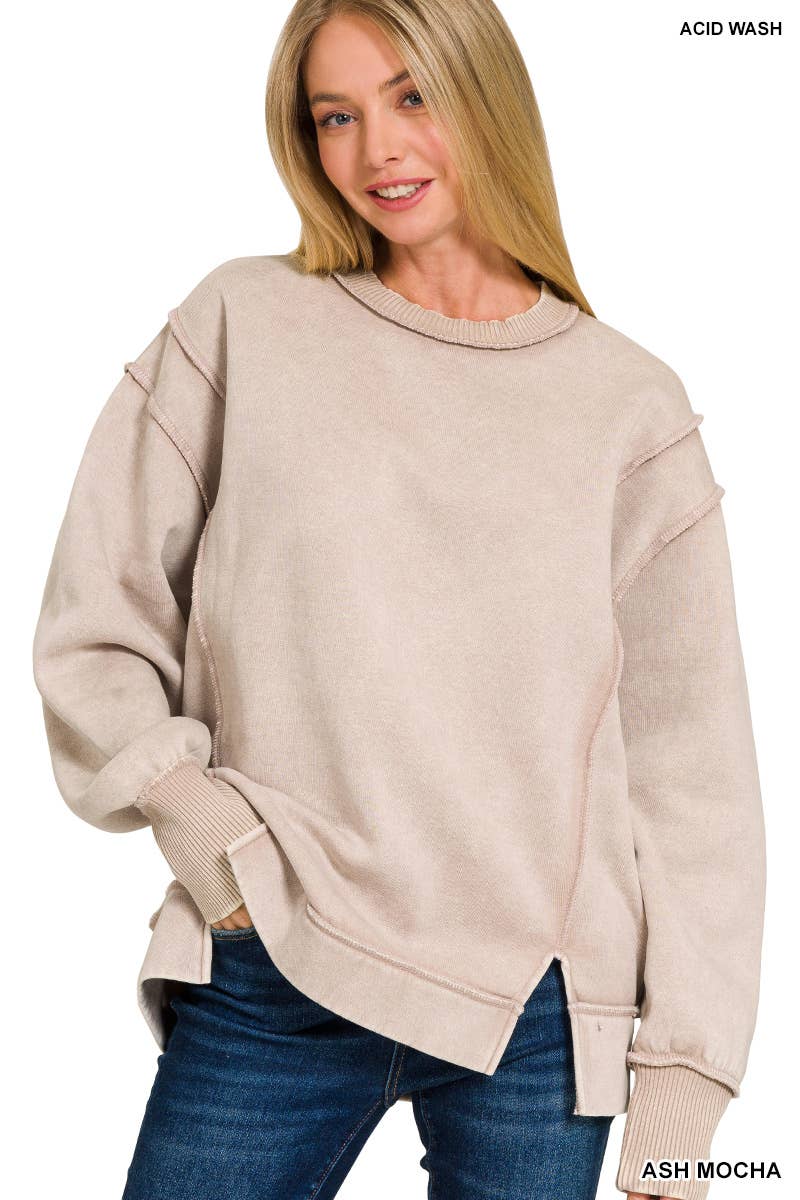 42POPS - Wholesale Sweatshirt - Women's - ',,, Fleece Hi Low Hem Pullover With Pockets89