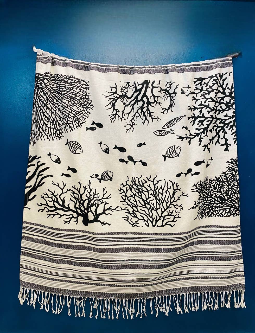 Villages de Provence – wholesale Strandhandduk – XXL strandfouta 100x200 cm med havsmönster i 100 % bomull2