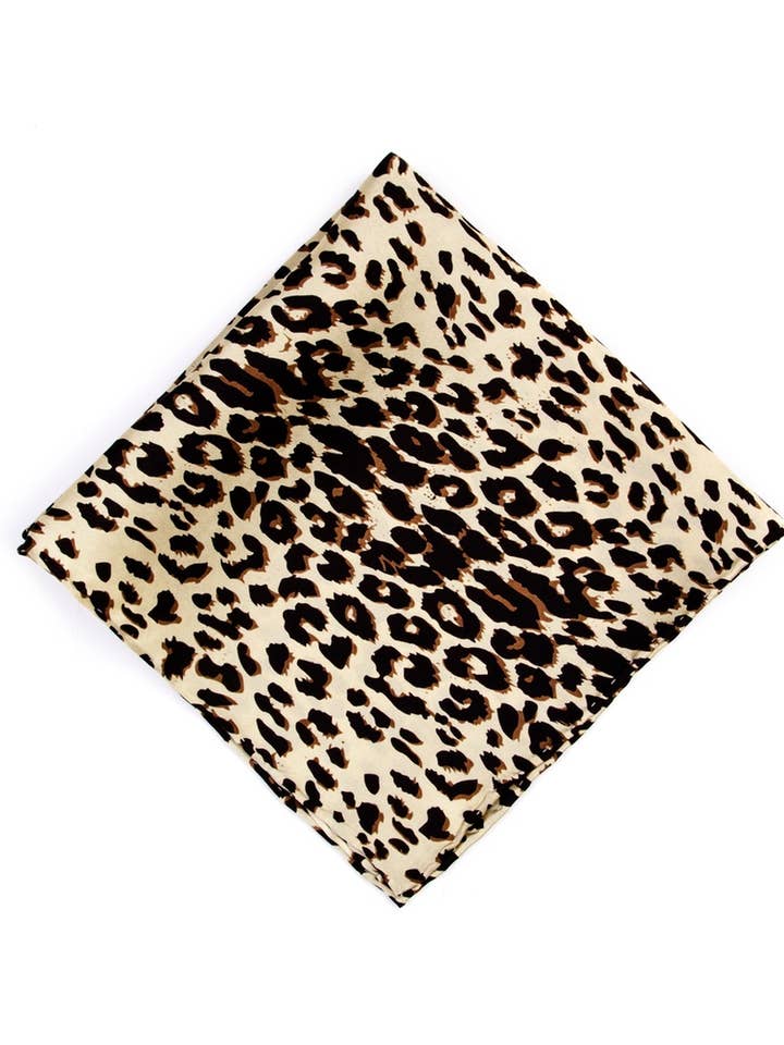 Einstecktuch mit Leopardenmuster, 40,6 cm, Tan/Taupe Mikrofaser für den Großhandel von Wild Ties