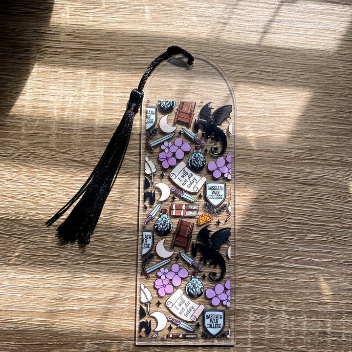 Vierde Vleugel Acryl Boekenlegger| Ik Zal Vandaag Niet Sterven| Vierde Vleugel| Boekenliefhebber| Basgiath Oorlogsacademie| Draken| Papieren Boekenlegger| Schattige Boekenlegger| Boekenliefhebber Boekenlegger| Boekenlegger| Cadeaus voor Boekenliefhebbers| Boeken|Boekaccessoires voor wholesale door Sun Moon & Stars Co.