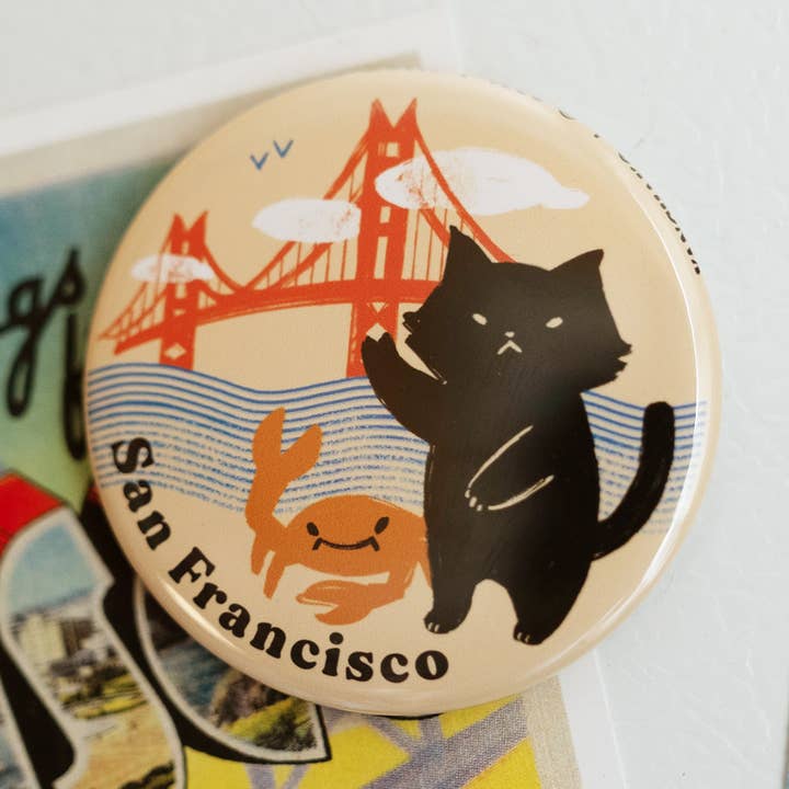 San Francisco Cat Magnet fridge desk office S.F. souvenir for wholesale by YANCHAKO