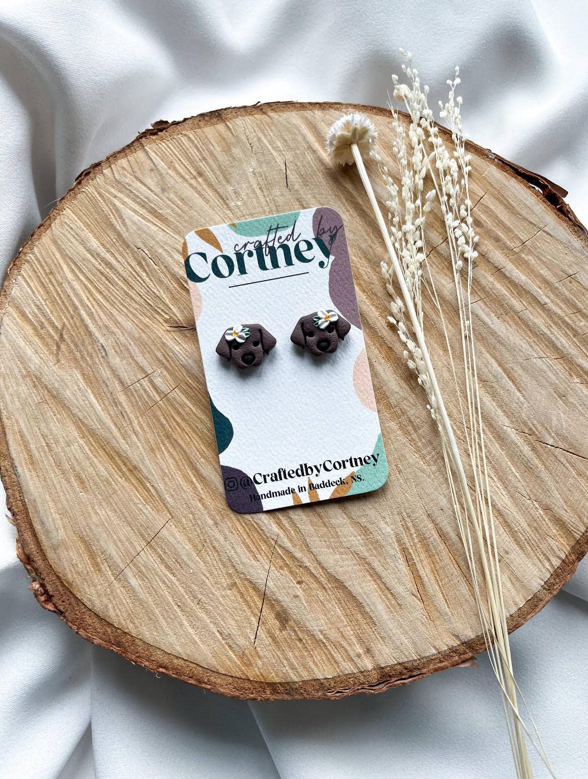 Crafted by Cortney - Wholesale Stud/Post Earrings - Floral Dog Studs2