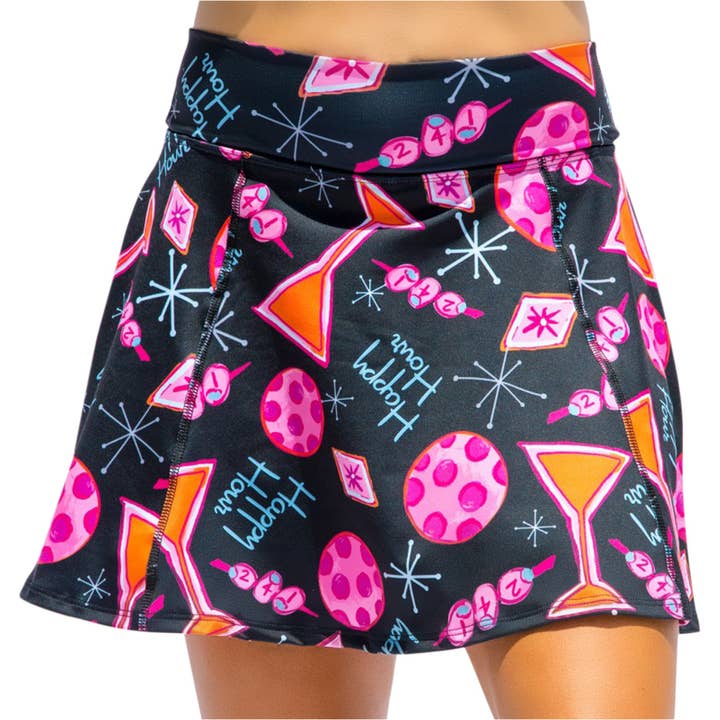 PB Aline Skort Martini 2-4-1 Happy Hour for wholesale by Pickleball Bella