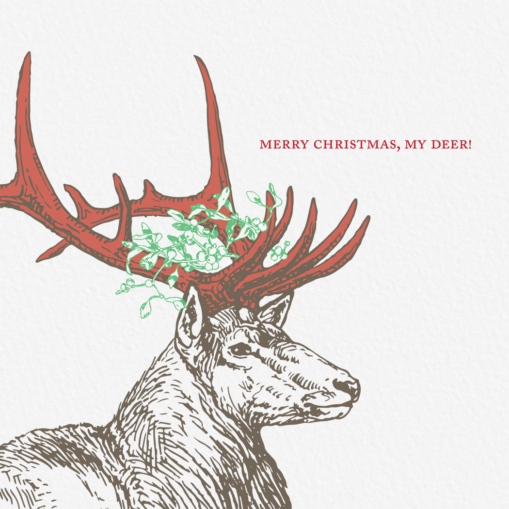 Ampersand M Studio - Vendita all'ingrosso Biglietti di auguri di Natale - Biglietto di auguri natalizio con cervi1