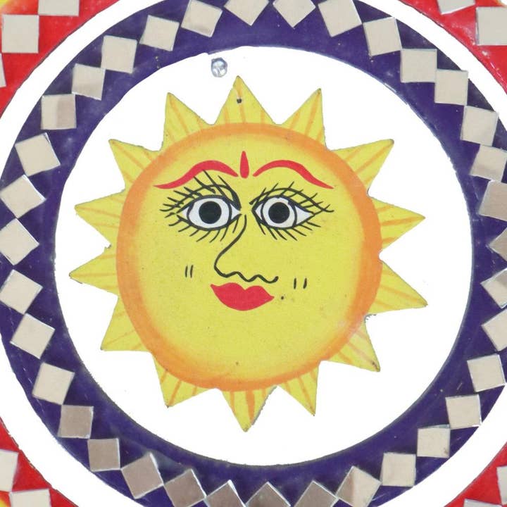 Shared Earth - Wholesale Mobile - Mobile with Glass Tiles Sun 21cm diameter1