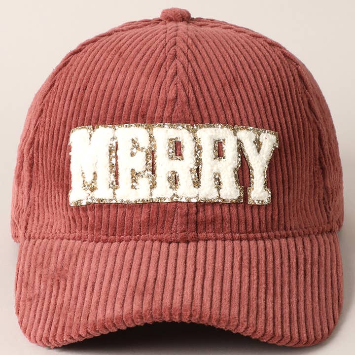 Fashion City - Wholesale Baseball Cap - Women's - MERRY Embroidery Patch Corduroy Cap5