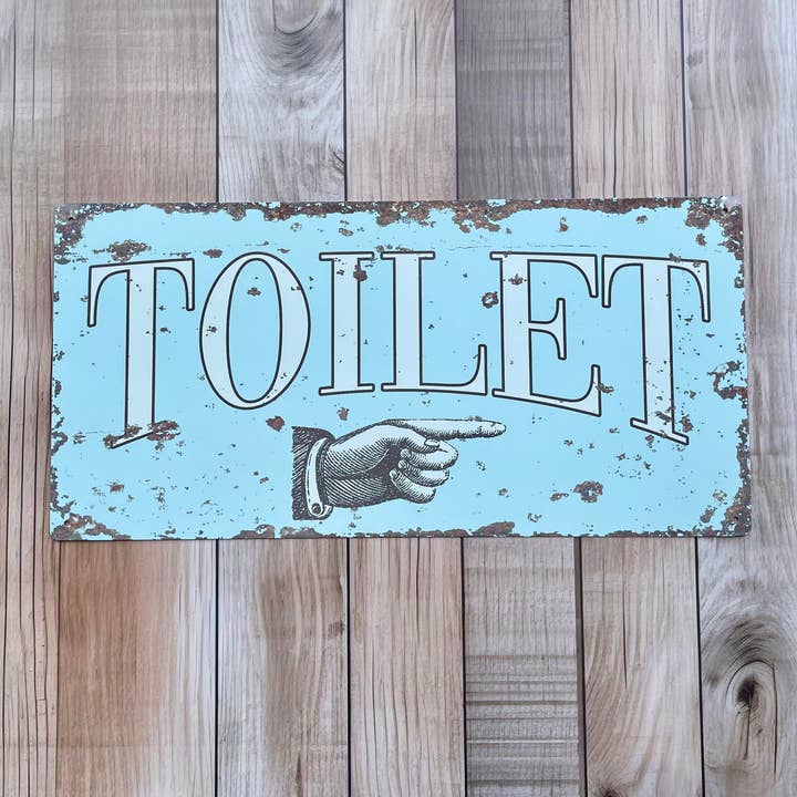 Señal de metal con opción de flecha de baño para venta al por mayor de The British Metal Signs Company