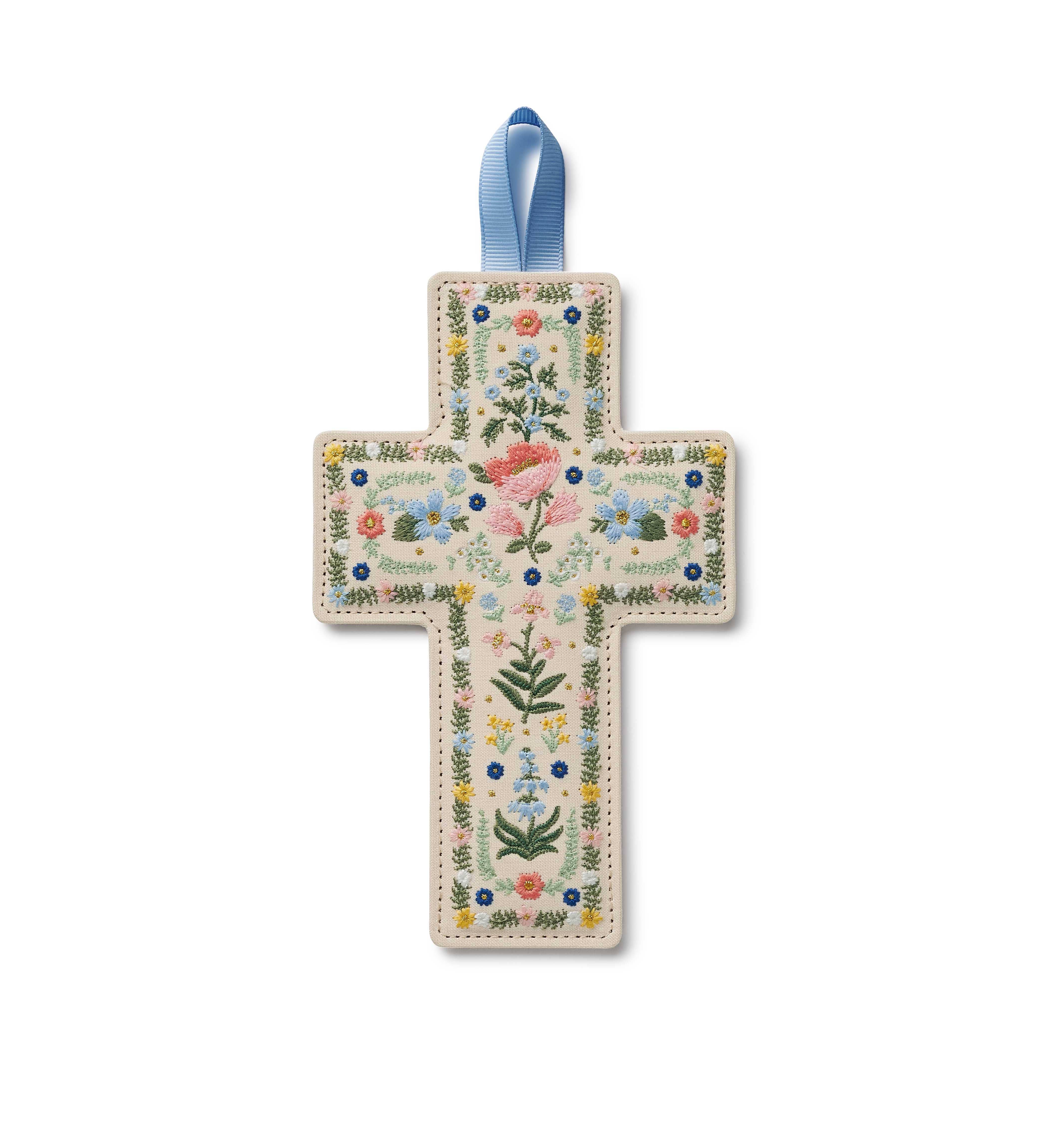 Rifle Paper Co. - Wholesale Wall Cross - Rosette Embroidered Easter Cross