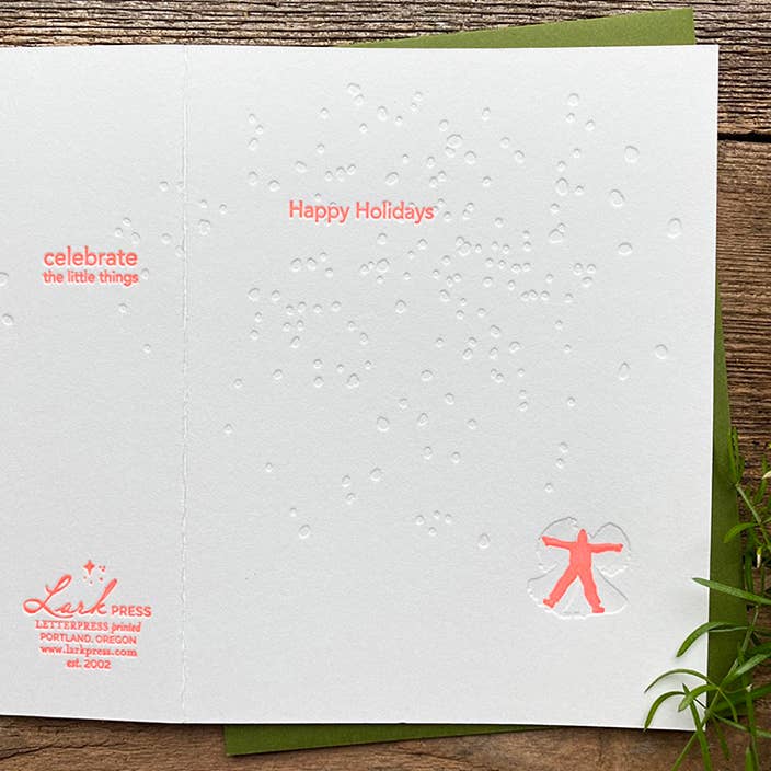 Biglietto tipografico Snow Angel Celebrate le piccole cose per la vendita all'ingrosso da parte di Lark Press