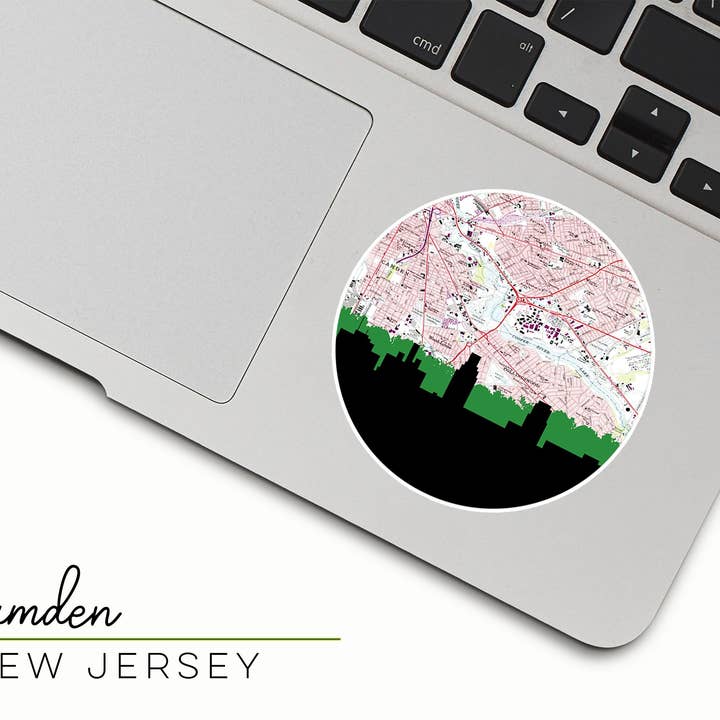 Paperfinch Design - Wholesale Sticker - Camden NJ city sticker | city map and skyline