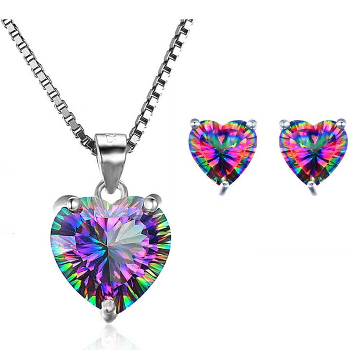 Heart Multicolored Jewellery Set for wholesale by Gemscape UK