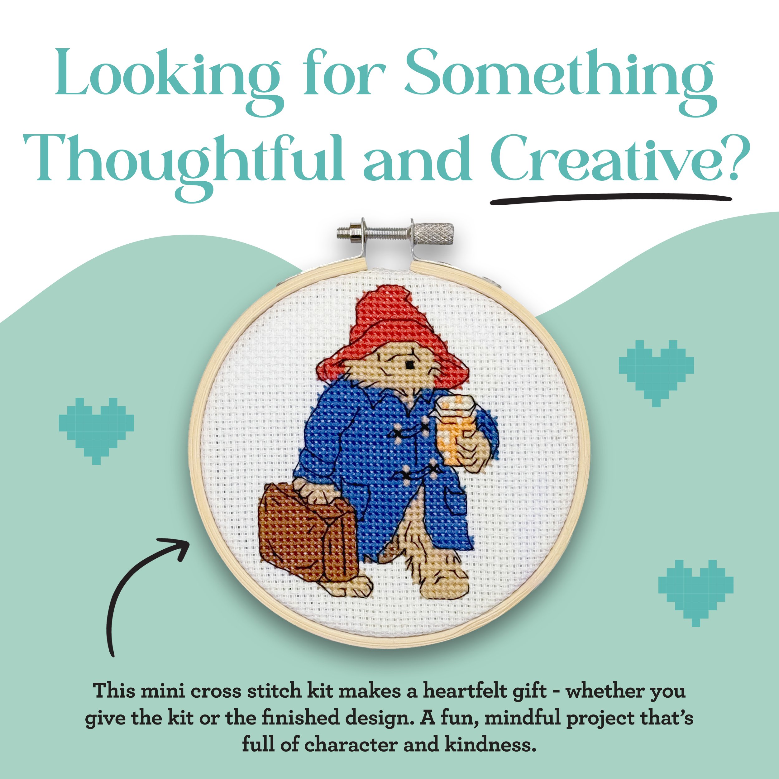 The Crafty Kit Company - Wholesale Embroidery/Cross Stitch Supplies - Paddington - The Journey Begins Mini Cross Stitch Kit3