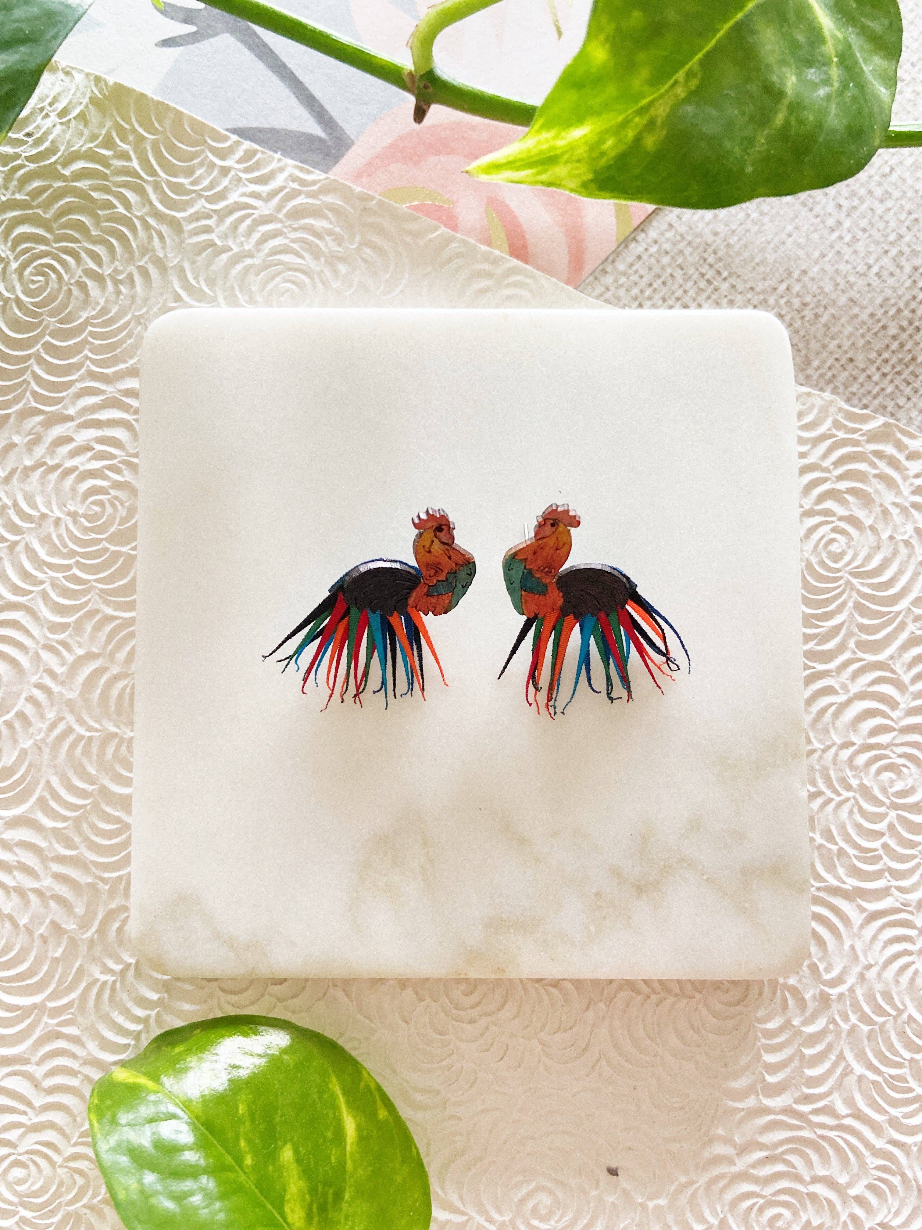 Hola! I'm Back – wholesale Dangle earrings – Rooster Earrings7