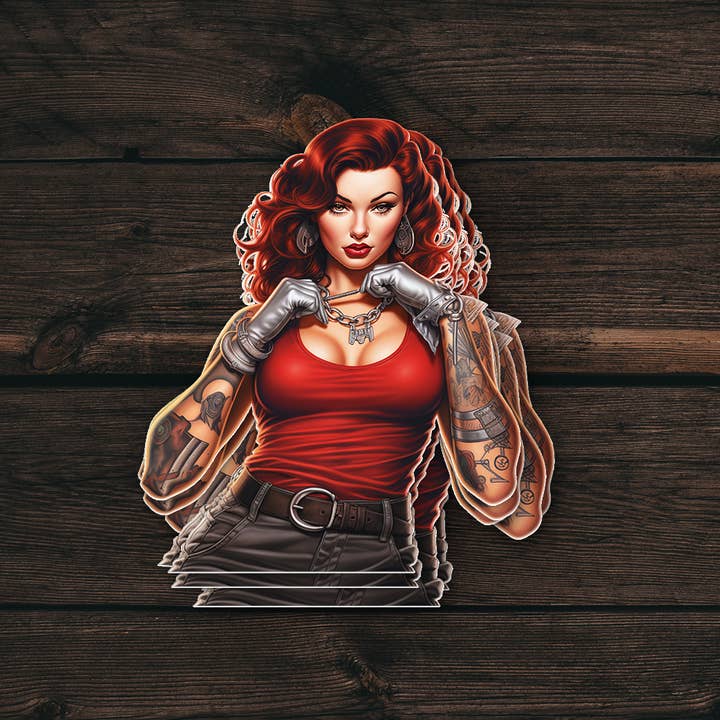 Adesivo Vintage | Stile Pin-Up Tatuato | Vinile Resistente per la vendita all'ingrosso da parte di PiggyPrintStickers