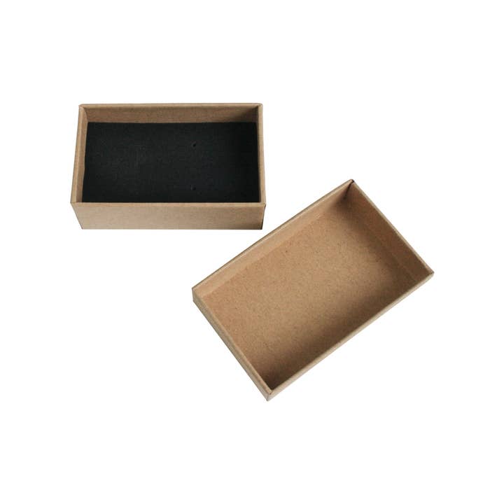 Emartbuy - Vente Boîte/rangement à bijoux - Boîtes à bijoux carrées en carton marron1