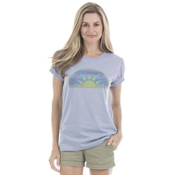 Katydid - Vente T-shirt sérigraphié – femme - Good Vibes Only Grossiste T-Shirts
