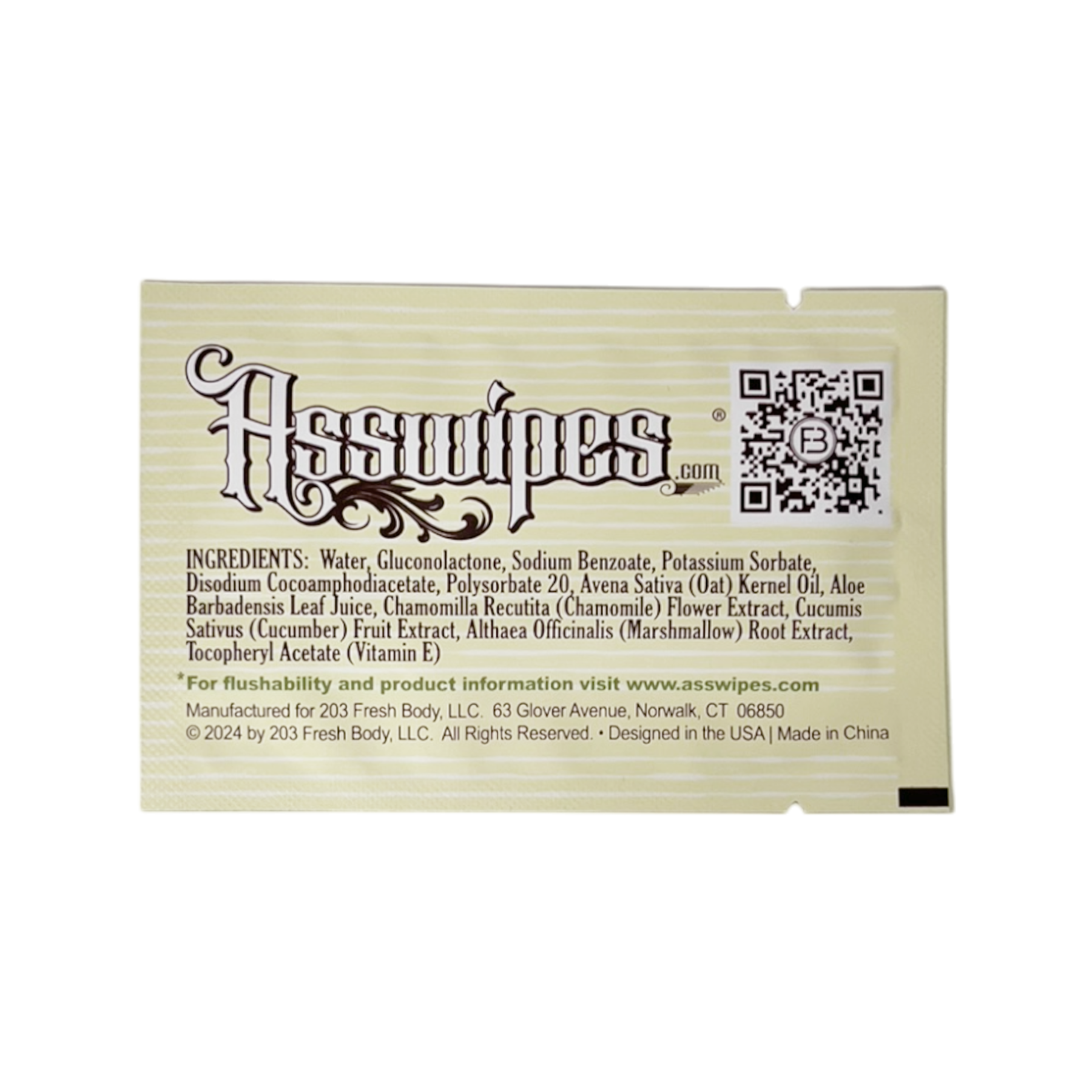 Fresh Body - Wholesale Face & Body Wipes - Men's - Asswipes Singles Flushable Personal Cleansing Wipes To Go2