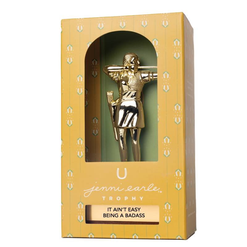 Jenni Earle - Wholesale Decorative Figurine - Encouraging Trophy - "IT AIN'T EASY BEING A BADASS"3