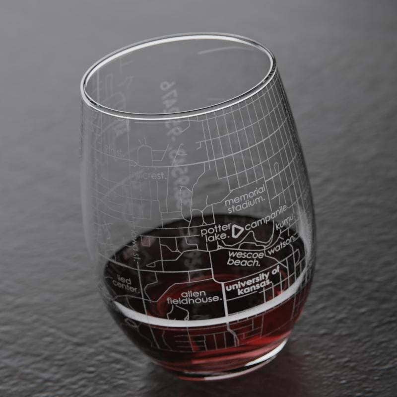 Well Told Engraved Austin Texas Map Stemless Wine