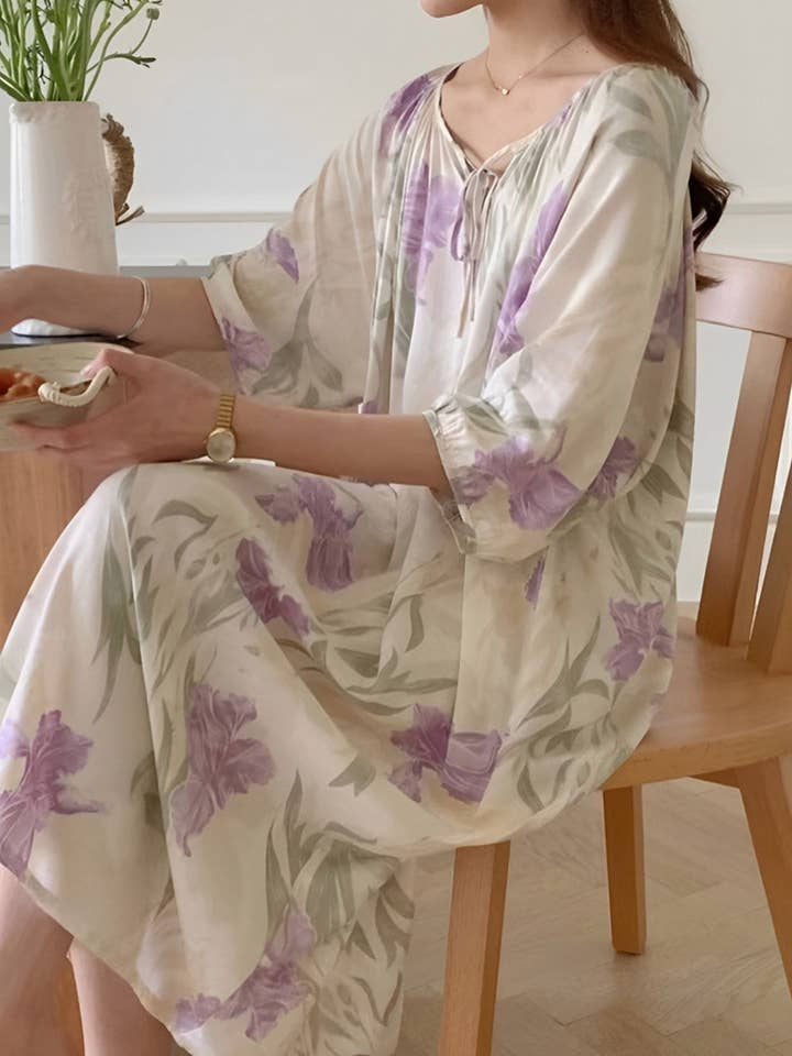 Printed Tie-up Oversize Loungewear for wholesale by Red Clover USA