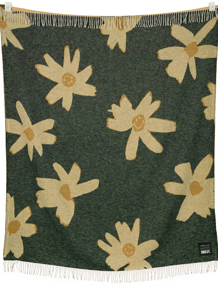 Foral Wool Blanket (Bloom Joy) for wholesale by Sackcloth & Ashes