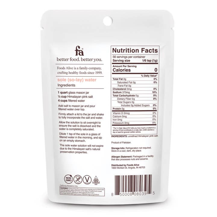 Foods Alive - Wholesale Salt - Organic Himalayan Pink Salt - Fine Culinary Grade1